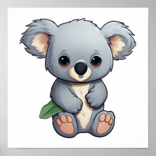 Tecknad koala illustration poster