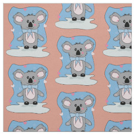 Tecknad Koala med Hearts Kid Fabric Tyg