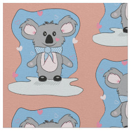 Tecknad Koala med Hearts Kid Fabric Tyg