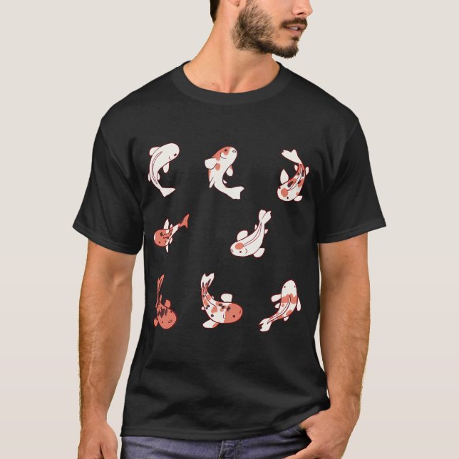 Tecknad Koi-fisk pack T Shirt (Framsida)