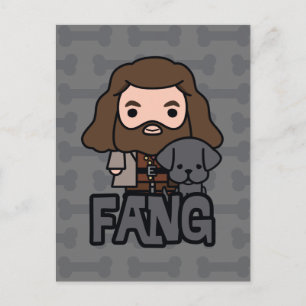 Tecknad konst av Hagrid och Fang Vykort