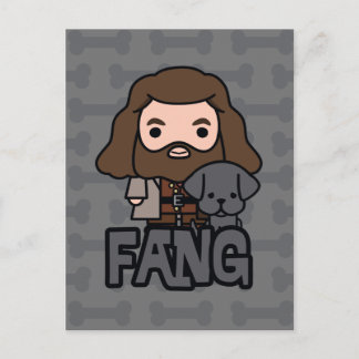 Tecknad konst av Hagrid och Fang Vykort
