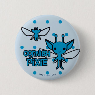 Tecknad konst Cornish Pixie Karaktär Knapp
