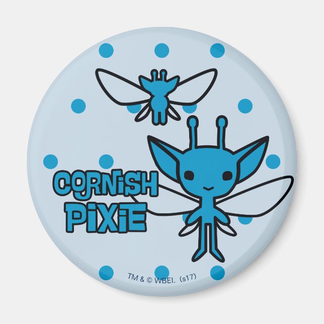 Tecknad konst Cornish Pixie Karaktär Magnet (Framsidan)