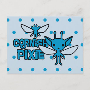 Tecknad konst Cornish Pixie Karaktär Vykort