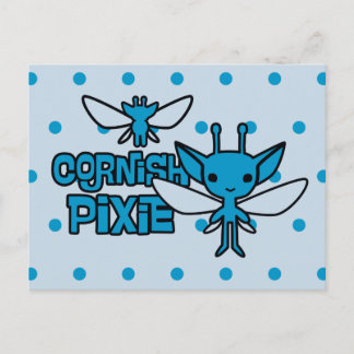 Tecknad konst Cornish Pixie Karaktär Vykort