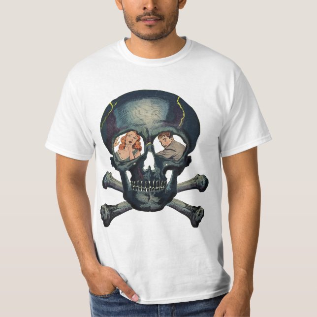 tecknad konst i skalle t shirt (Framsida)