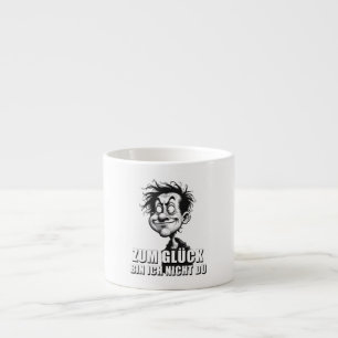 Tecknad konst med "Tack och lov..."-citat Espressomugg