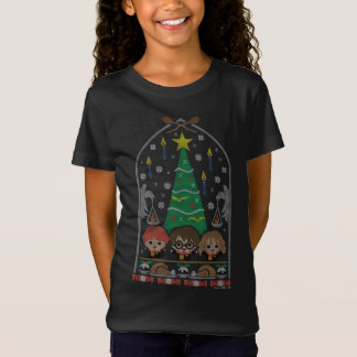 Tecknad Kor-Stitch HOGWARTS™ julklapp T Shirt