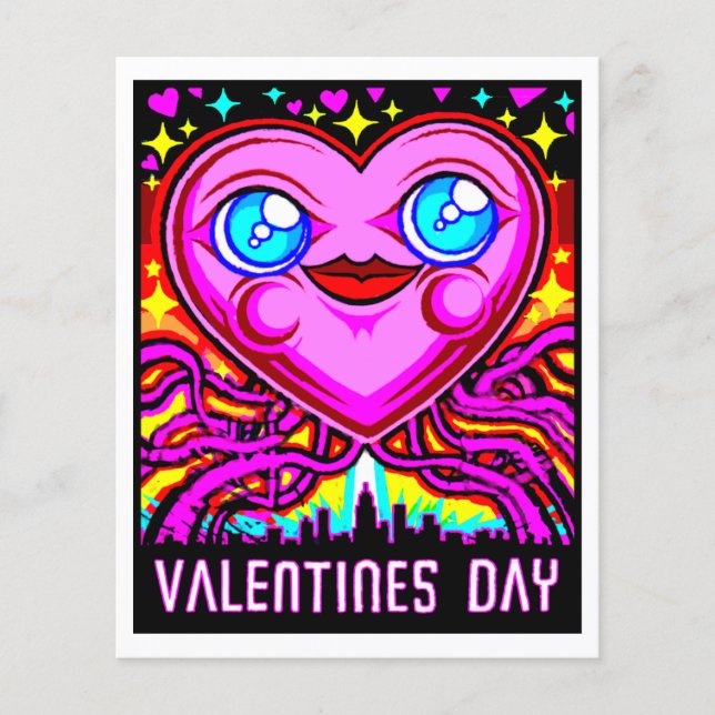 Tecknad-kort nr 2534 Valentines day Art-utskrift (Framsida)