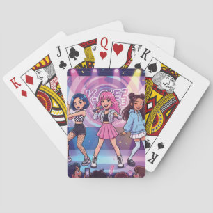 Tecknad KPop-tjejgrupp Casinokort