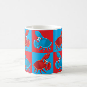 Tecknad krabbmosaik kaffemugg
