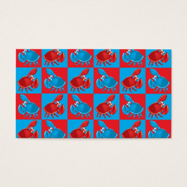 Tecknad krabbmosaik visitkort (Framsidan)