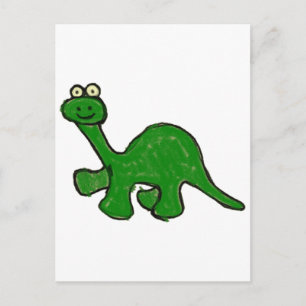Tecknad Krita Brontosaurus Samling Vykort