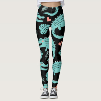 Tecknad krokodiler, söt sömlös mönster. leggings
