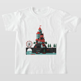 Tecknad kuststad t shirt