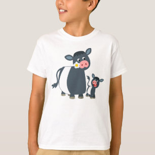 Tecknad kuten Galloway ko & kalvungeT-tröja T-shirt