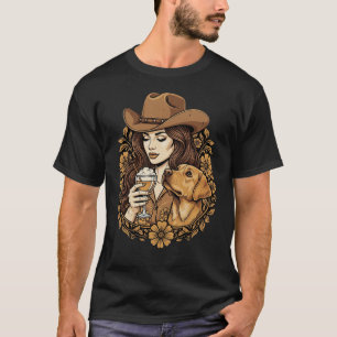 Tecknad kvinna & hund Kärlek Lojal bästa vän T Shirt