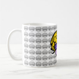 Tecknad kvinna med skönhetsmärke och glas v1.1 kaffemugg