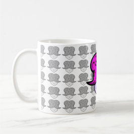 Tecknad kvinna med skönhetsmärke och hatt v1.1 kaffemugg