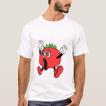 Tecknad La Tomatina Shocken Tomato