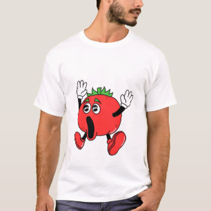 Tecknad La Tomatina Shocken Tomato T Shirt
