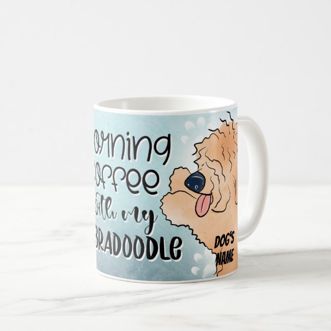 Tecknad Labradoodle Hund Pet Coffee Mugg, Kopp (Framsida höger)