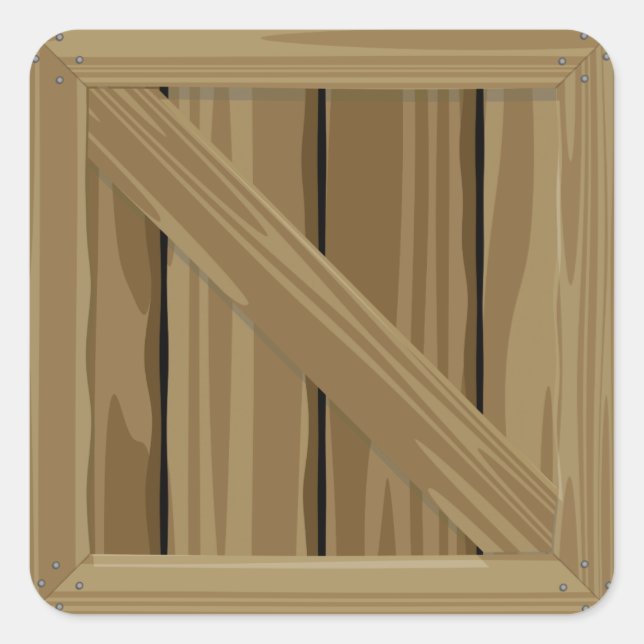 Tecknad Låda Fyrkantigt Klistermärke (Framsida)