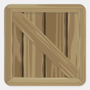 Tecknad Låda Fyrkantigt Klistermärke