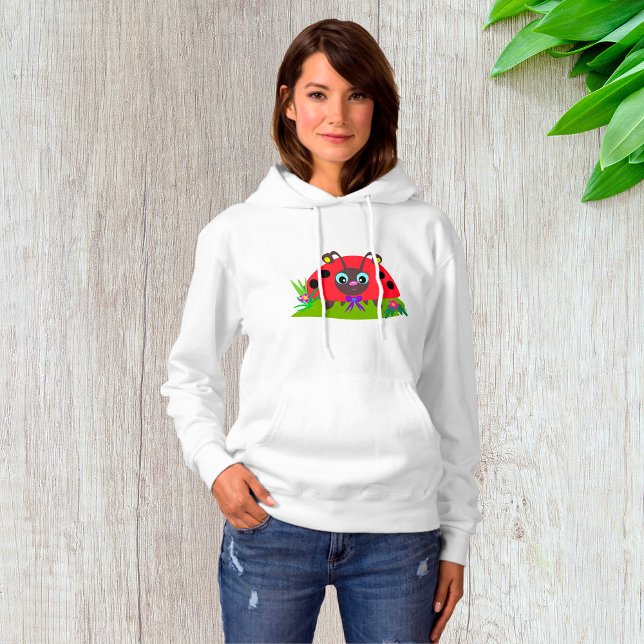 Tecknad Ladybug Bow and Flowers T Shirt (Skapare uppladdad)