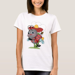 Tecknad ladybug insekt femma t-shirt
