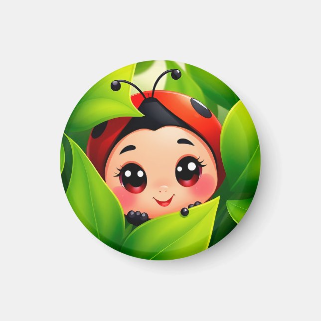 Tecknad Ladybug Magnet (Framsidan)