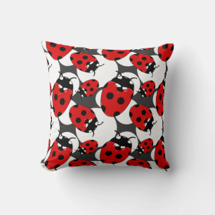 Tecknad Ladybug Mönster Kudde