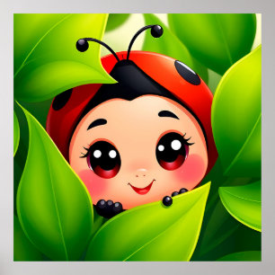 Tecknad Ladybug Poster