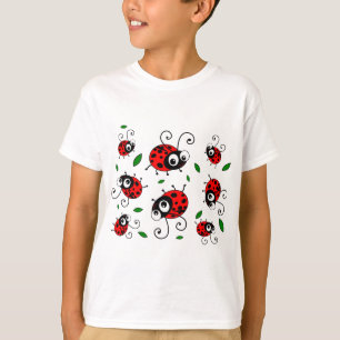 Tecknad ladybugs mönster t-shirt