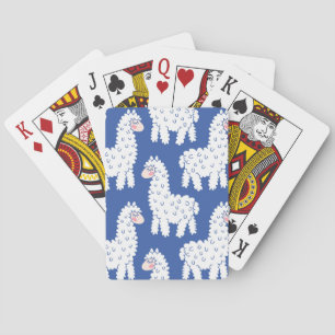 Tecknad lama alpaca, vintage mönster casinokort