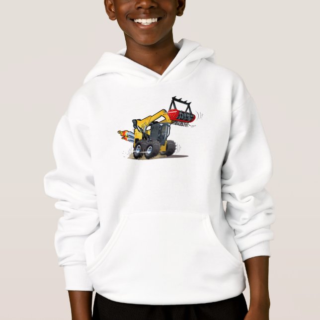 Tecknad Land Clearing Mulcher T Shirt (Framsida)