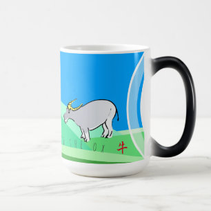 Tecknad Landskap Ox kinesiskt nyår Zodiac Mugg