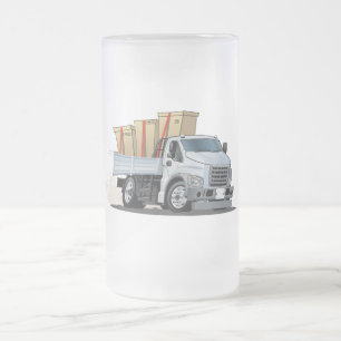 Tecknad lastbil frostat ölglas