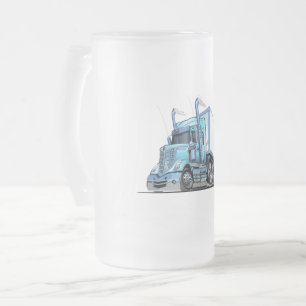 Tecknad lastbil frostat ölglas