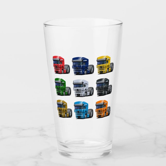 Tecknad lastbil glaskopp (Framsida)