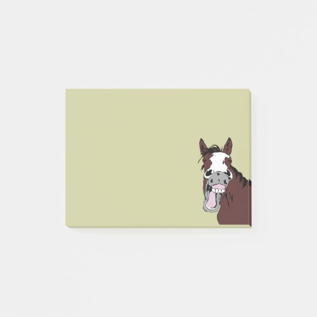 Tecknad Laughing Horse Humor Roligt Office Gift Post-it Block (Framsida)