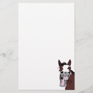 Tecknad Laughing Horse Roligt Brevpapper