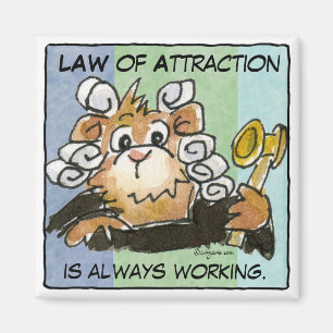 Tecknad Law of Attraktion Hamster domare Magnet