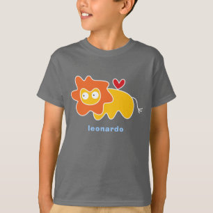 Tecknad Lejon Kid Söt Rolig Anpassad Present T-Shi Tee Shirt