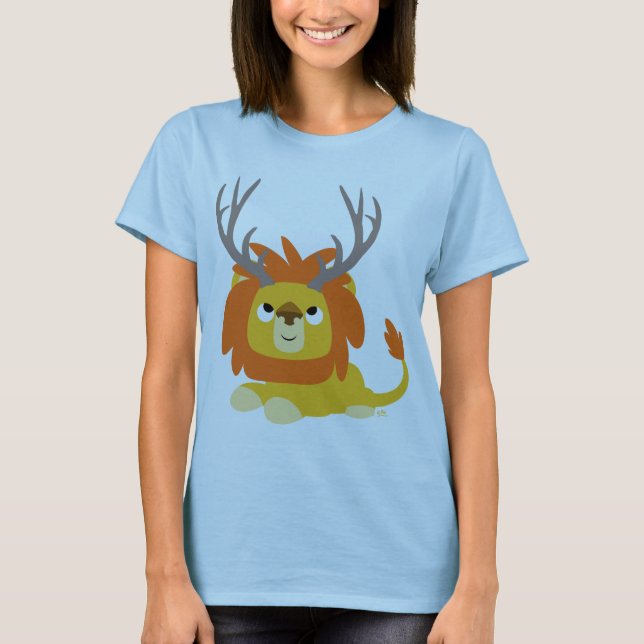 Tecknad Lejon kvinna T-shirt (Framsida)