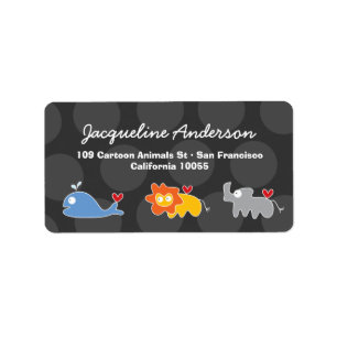 Tecknad Lejona Rhinoceros-Adressetiketter Adressetikett