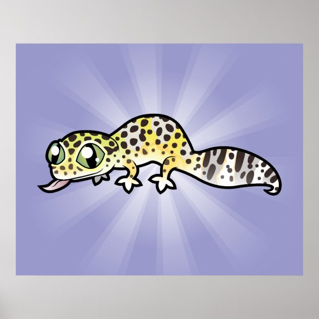 Tecknad Leopard Gecko Poster (Framsidan)
