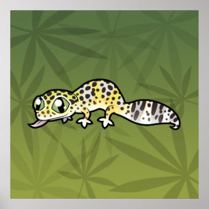 Tecknad Leopard Gecko Poster
