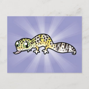 Tecknad Leopard Gecko Vykort